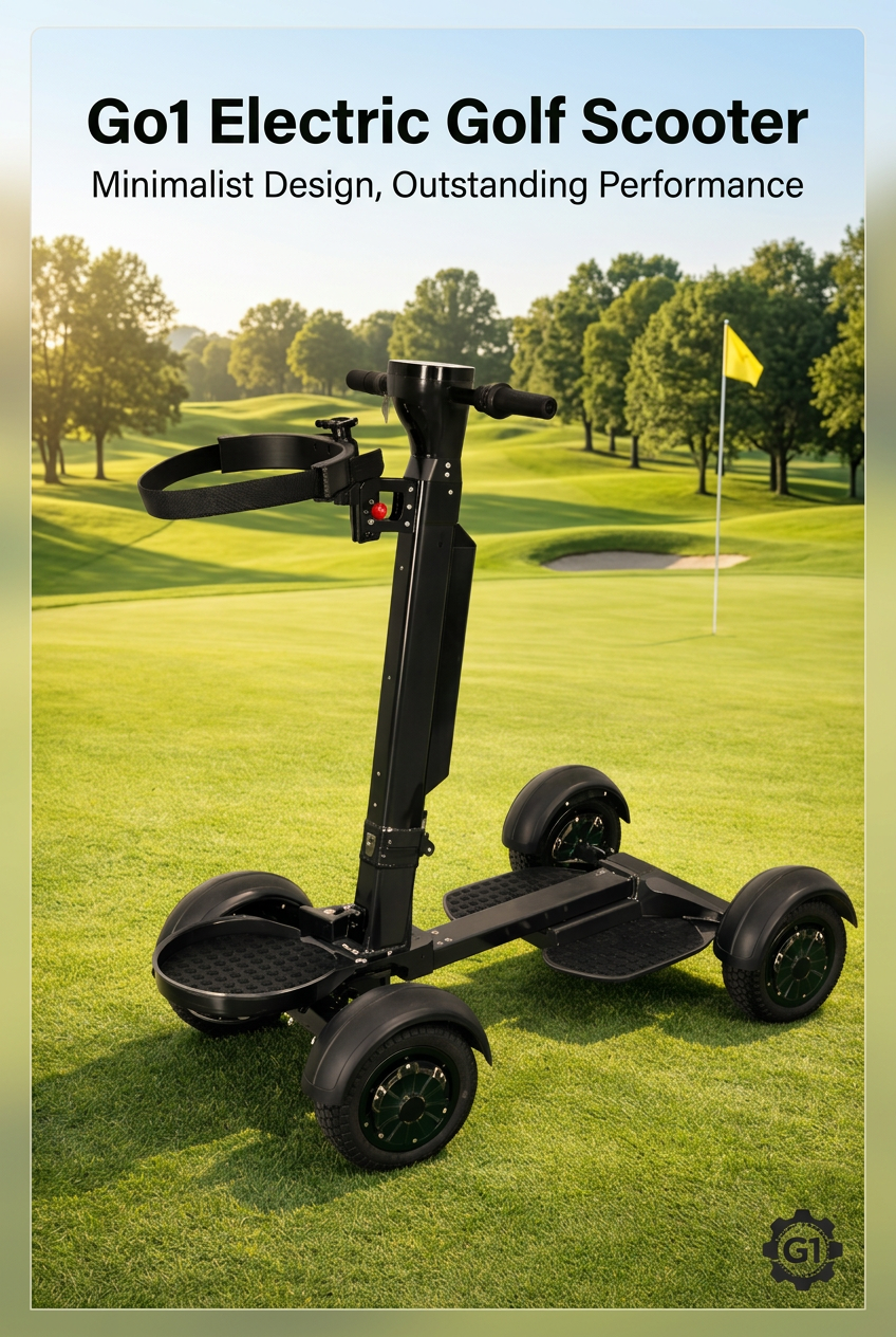 AESWGOF Go1 Foldable Electric Golf Scooter on a golf course – In Stock USA
