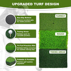 AESWGOF Foldable Tri-Turf Golf Hitting Mat, Non-Slip & Durable Outdoor Practice Mat