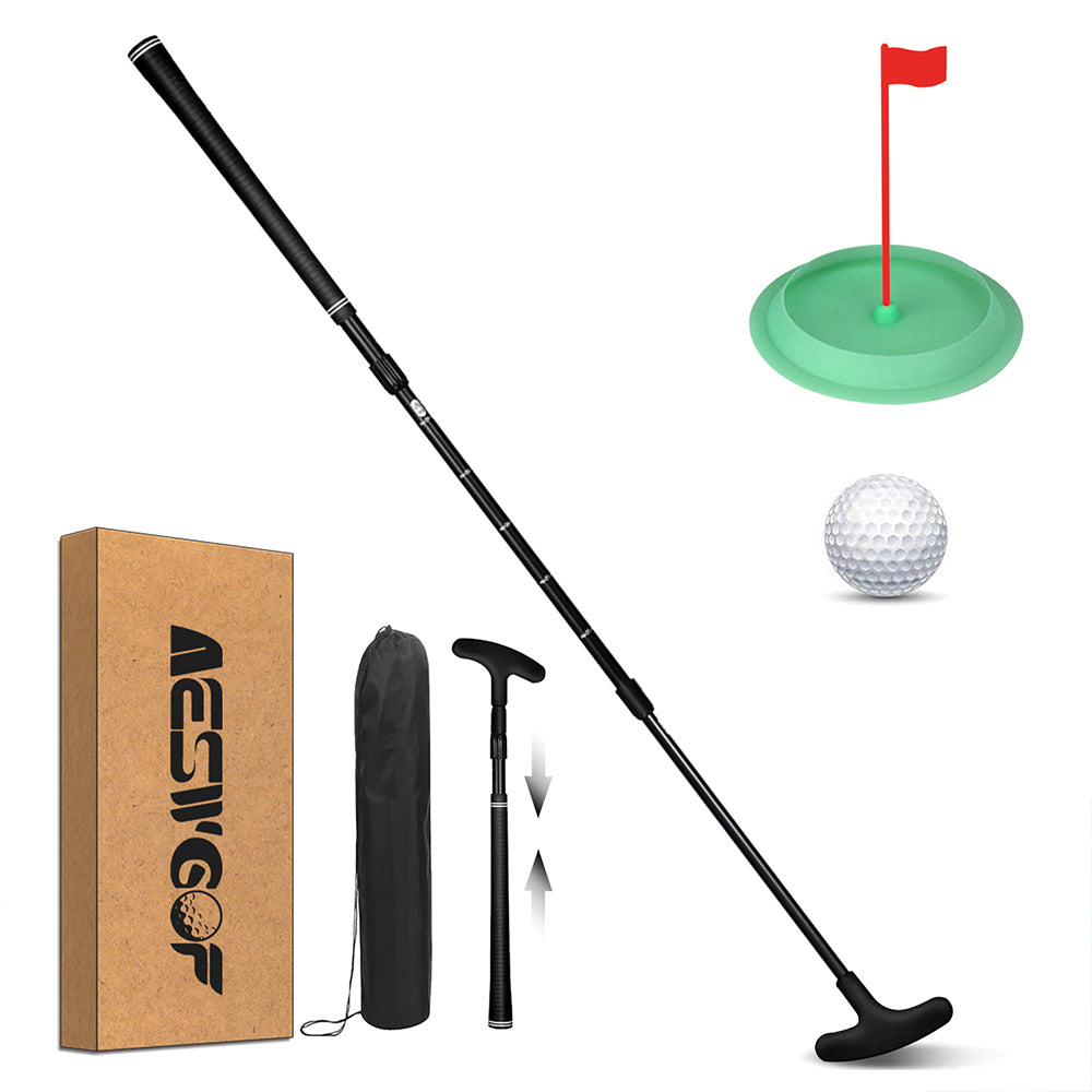 AESWGOF Adjustable Golf Putter Set, Mini Golf Set with Golf Ball, Putting Cup and Storage Bag