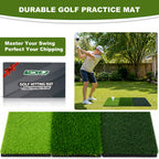 AESWGOF Foldable Tri-Turf Golf Hitting Mat, Non-Slip & Durable Outdoor Practice Mat