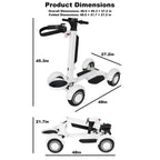 AESWGOF electric golf scooter with open and folded dimensions