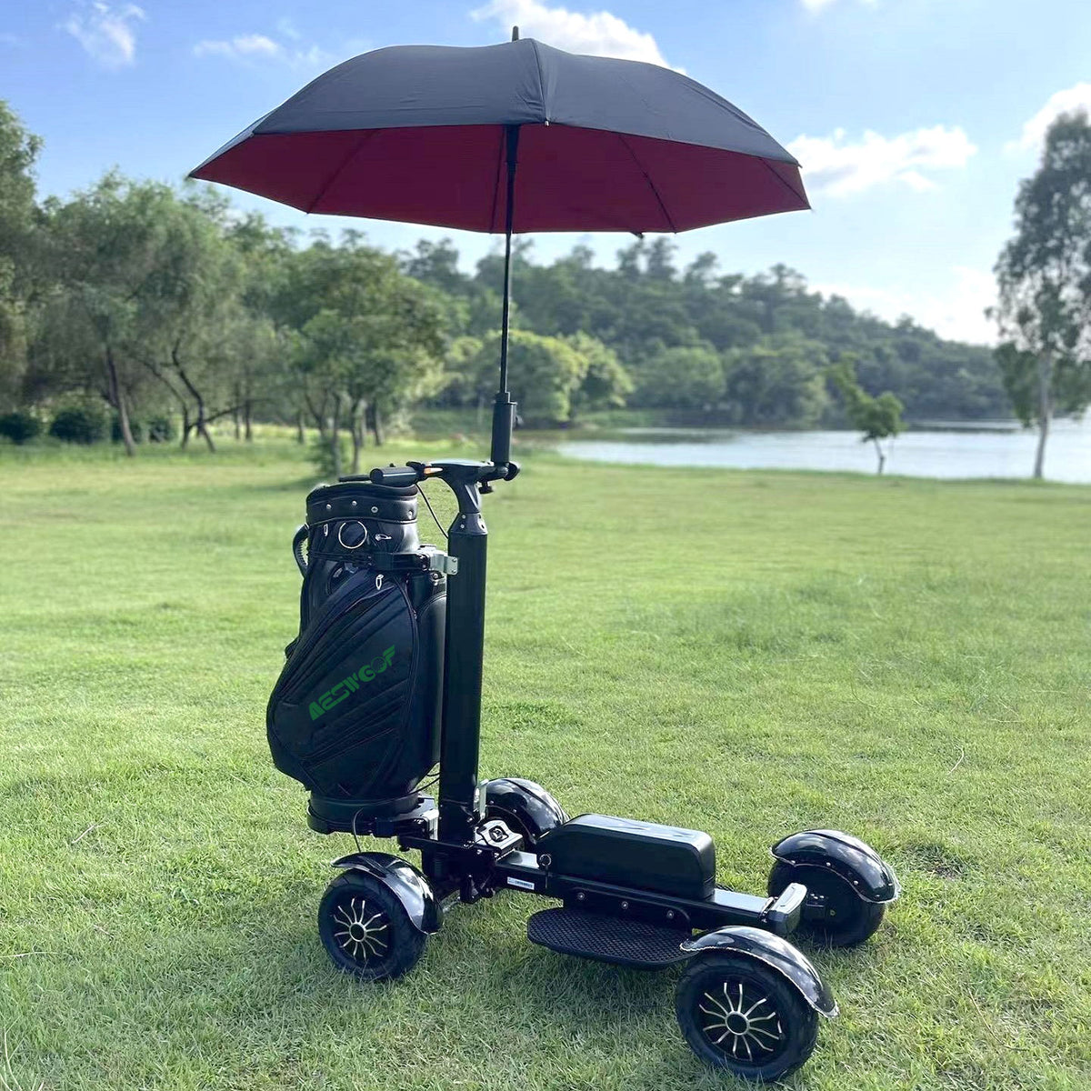AESWGOF Go3 Foldable Electric Golf Scooter With Seat & Umbrella – 2400W Dual Motor, 48V 20Ah Battery - Fast US Shipping