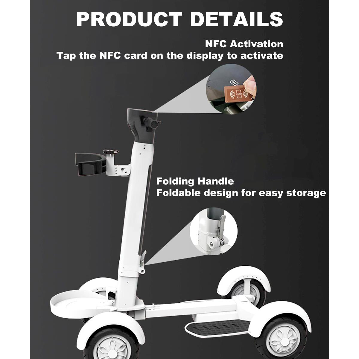 AESWGOF electric golf scooter with NFC start and folding handle