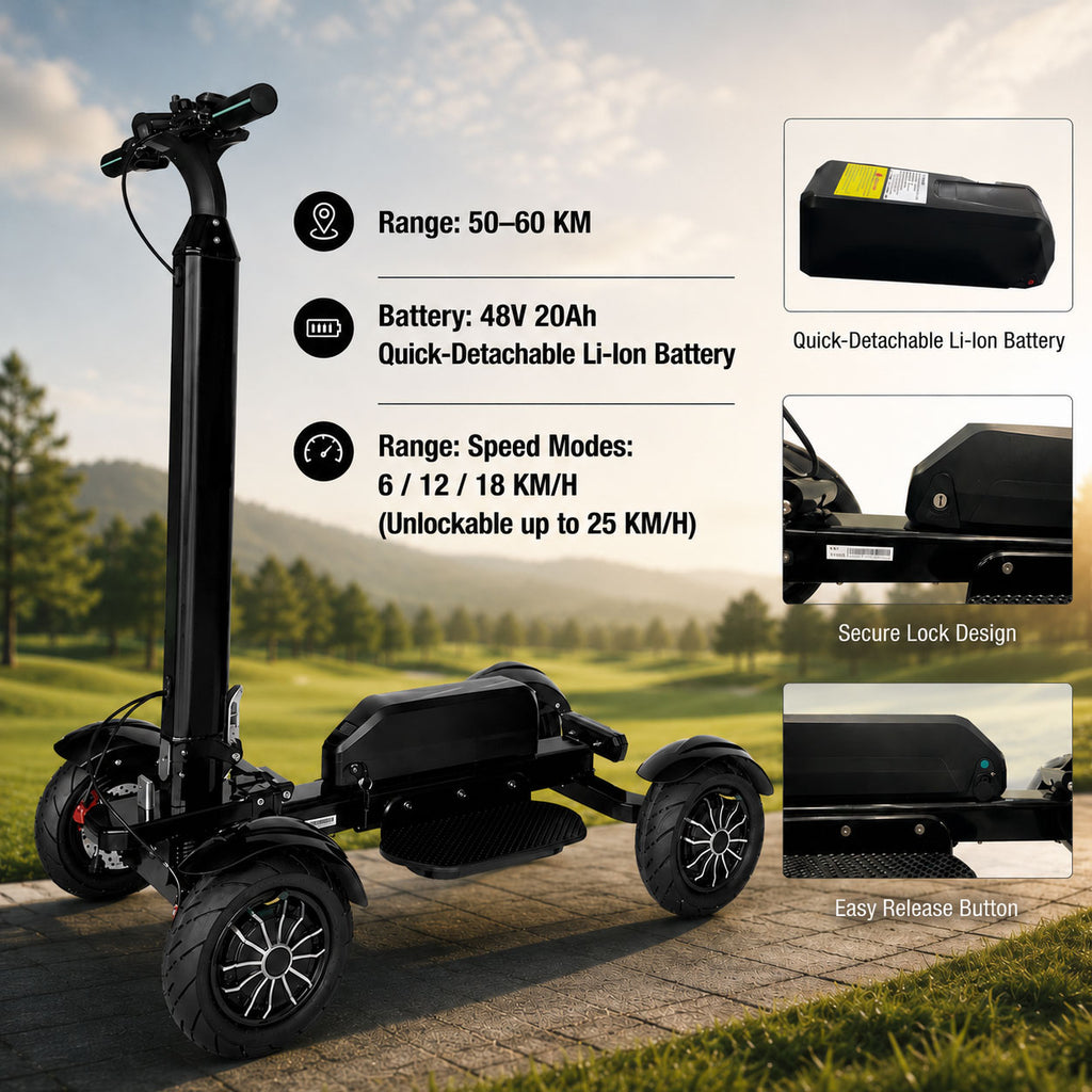 AESWGOF Go3 Foldable Electric Golf Scooter With Seat & Umbrella – 2400W Dual Motor, 48V 20Ah Battery - Fast US Shipping