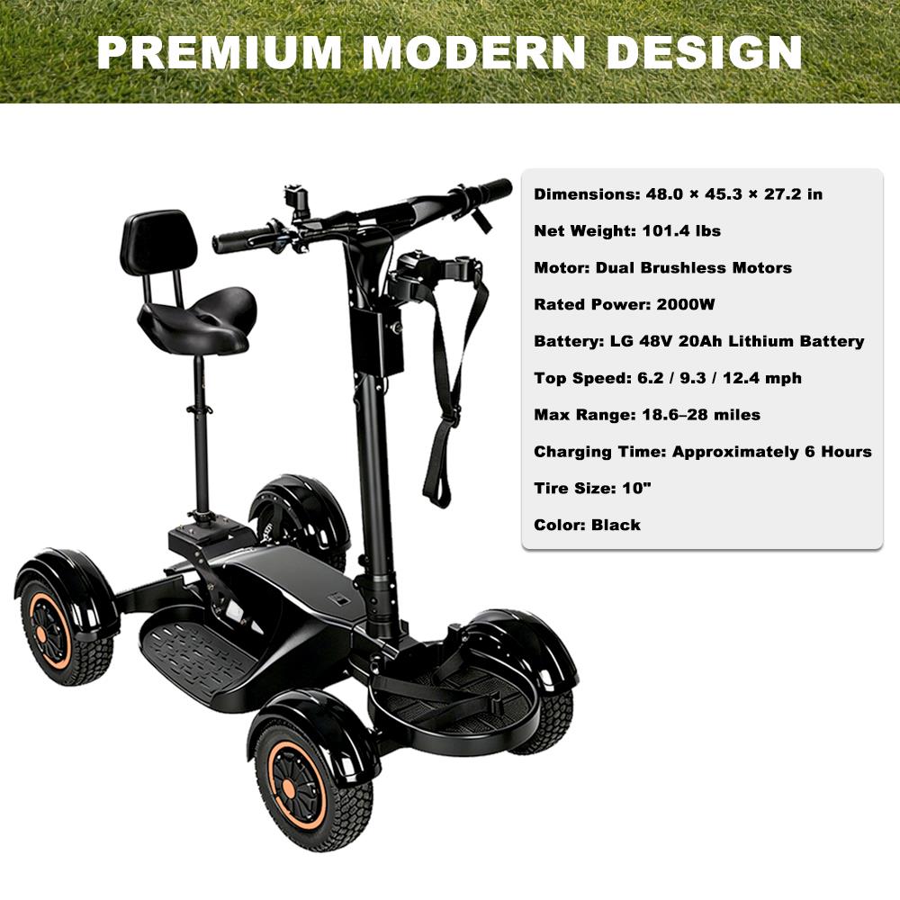 AESWGOF Go1 PRO Electric Golf Scooter – 2400W Dual Motor, 48V 20Ah Battery