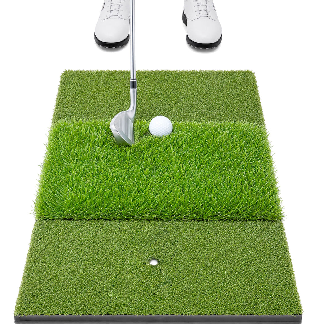 AESWGOF Foldable Tri-Turf Golf Hitting Mat, Non-Slip & Durable Outdoor Practice Mat