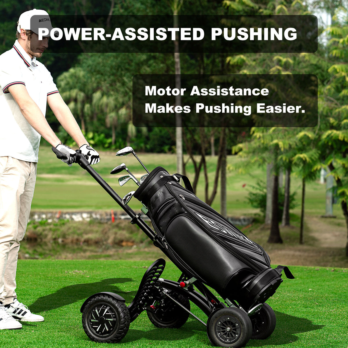 AESWGOF Go2 PRO Foldable Electric Golf Scooter – 1600W Dual Motor, Up to 50 km Range, Adjustable Handlebar & Safe Braking System