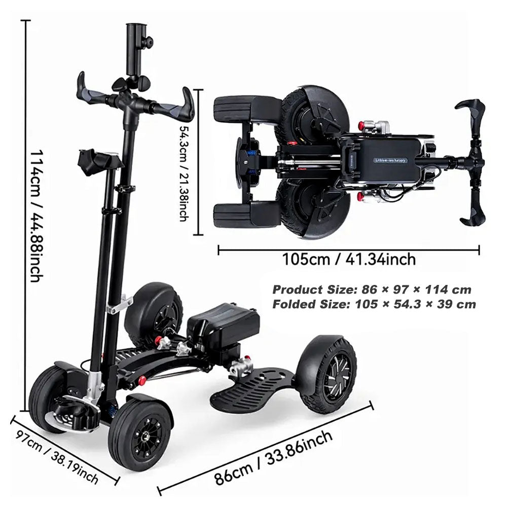 AESWGOF Go2 PRO Foldable Electric Golf Scooter – 1600W Dual Motor, Up to 50 km Range, Adjustable Handlebar & Safe Braking System