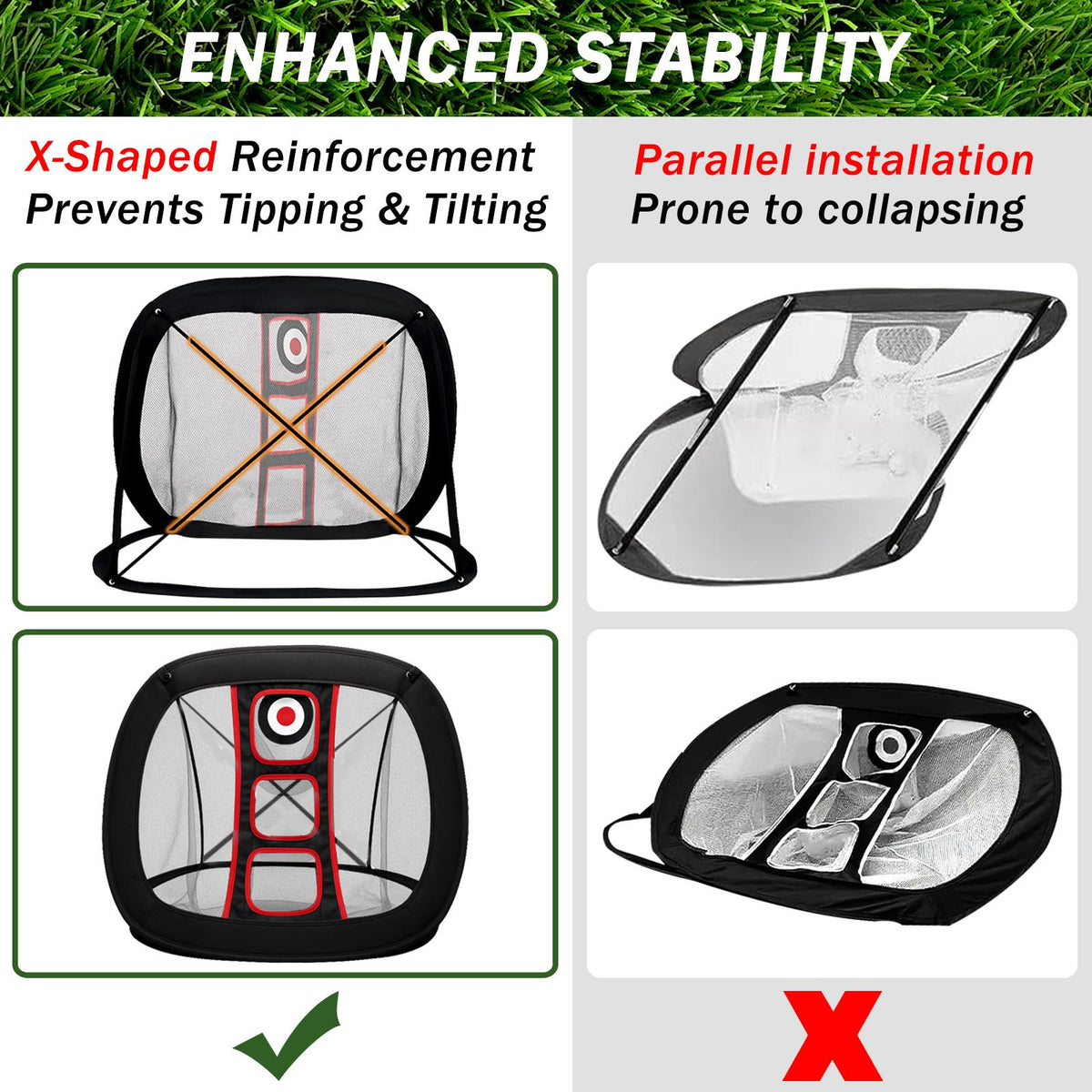 AESWGOF Golf Chipping Net Set – All-in-One Training Kit with Mat & 12 Balls
