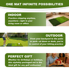 AESWGOF Foldable Tri-Turf Golf Hitting Mat, Non-Slip & Durable Outdoor Practice Mat